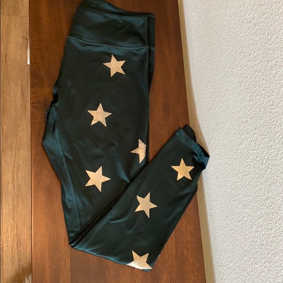 Jessica Simpson Pants - Jessica Simpson green and gold star leggings